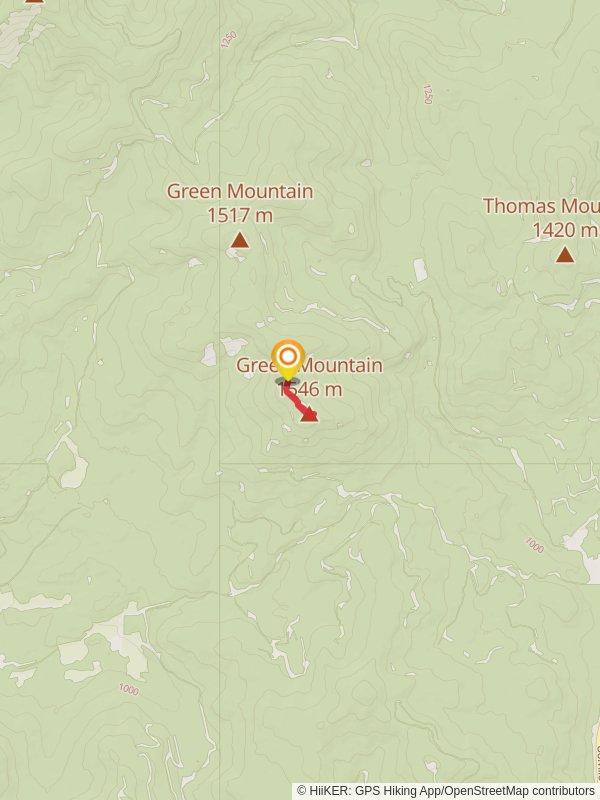 Green Mountain Ridge Trail mobile static map