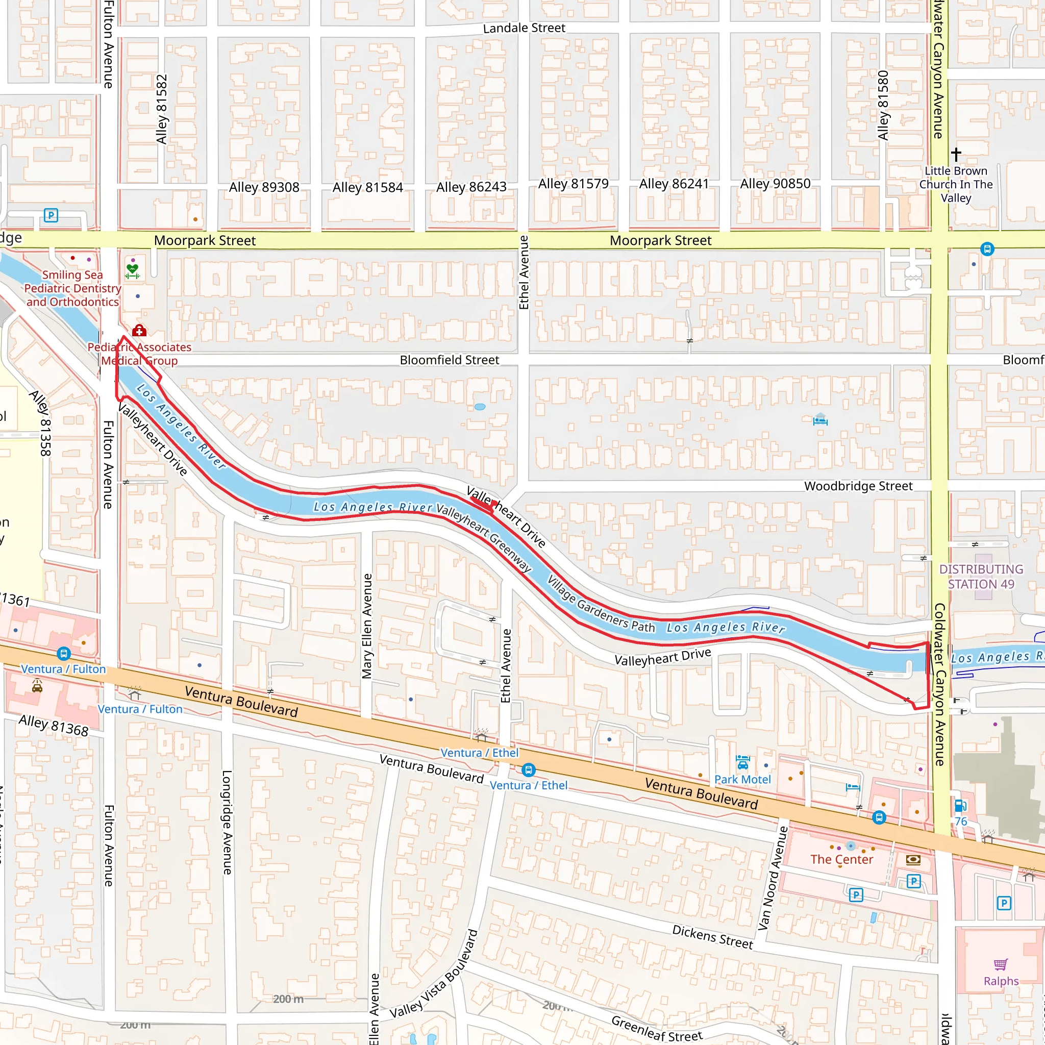 Village Gardeners Path - Valleyheart Greenway mobile static map