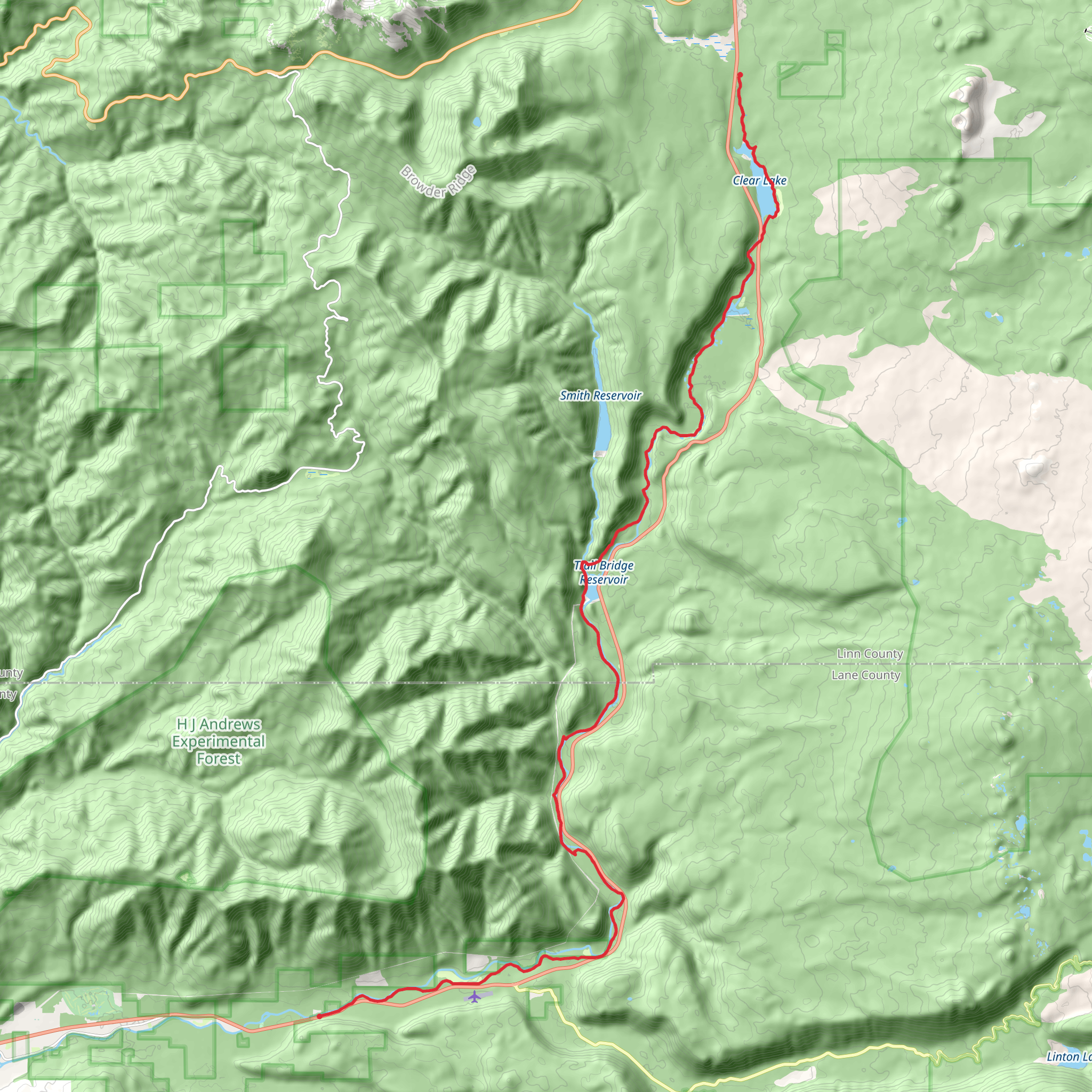 McKenzie River Trail mobile static map