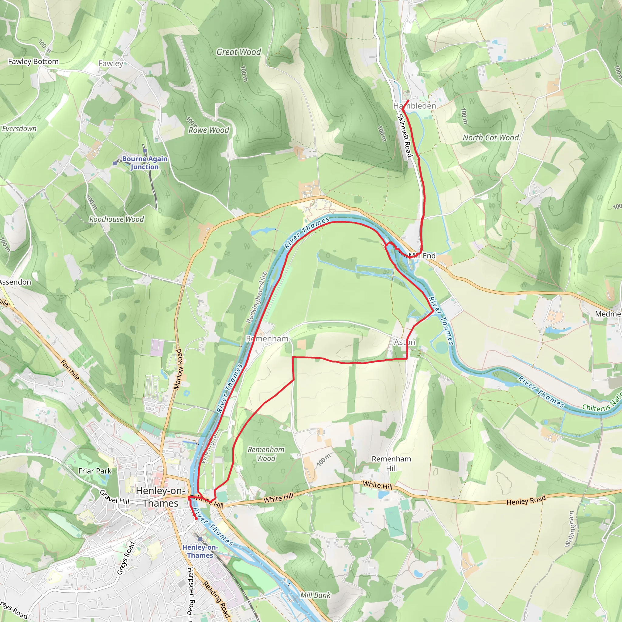Henley-on-Thames - Aston and Hambleden mobile static map