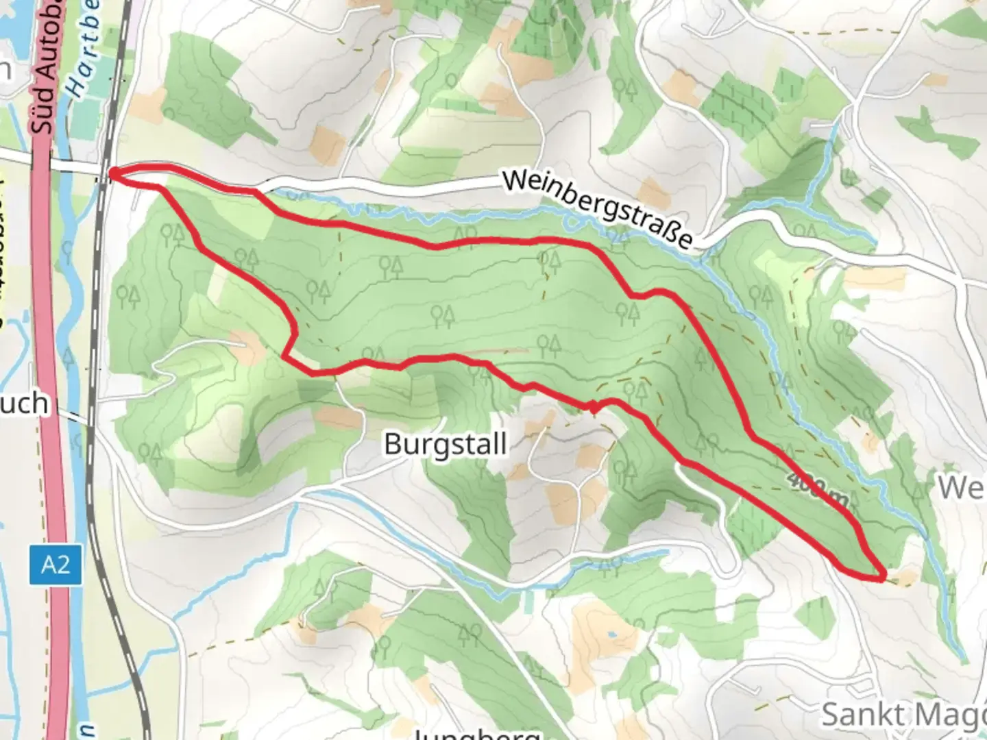 An image depicting the trail M1 Lindenwald-Weg and its surrounding area.