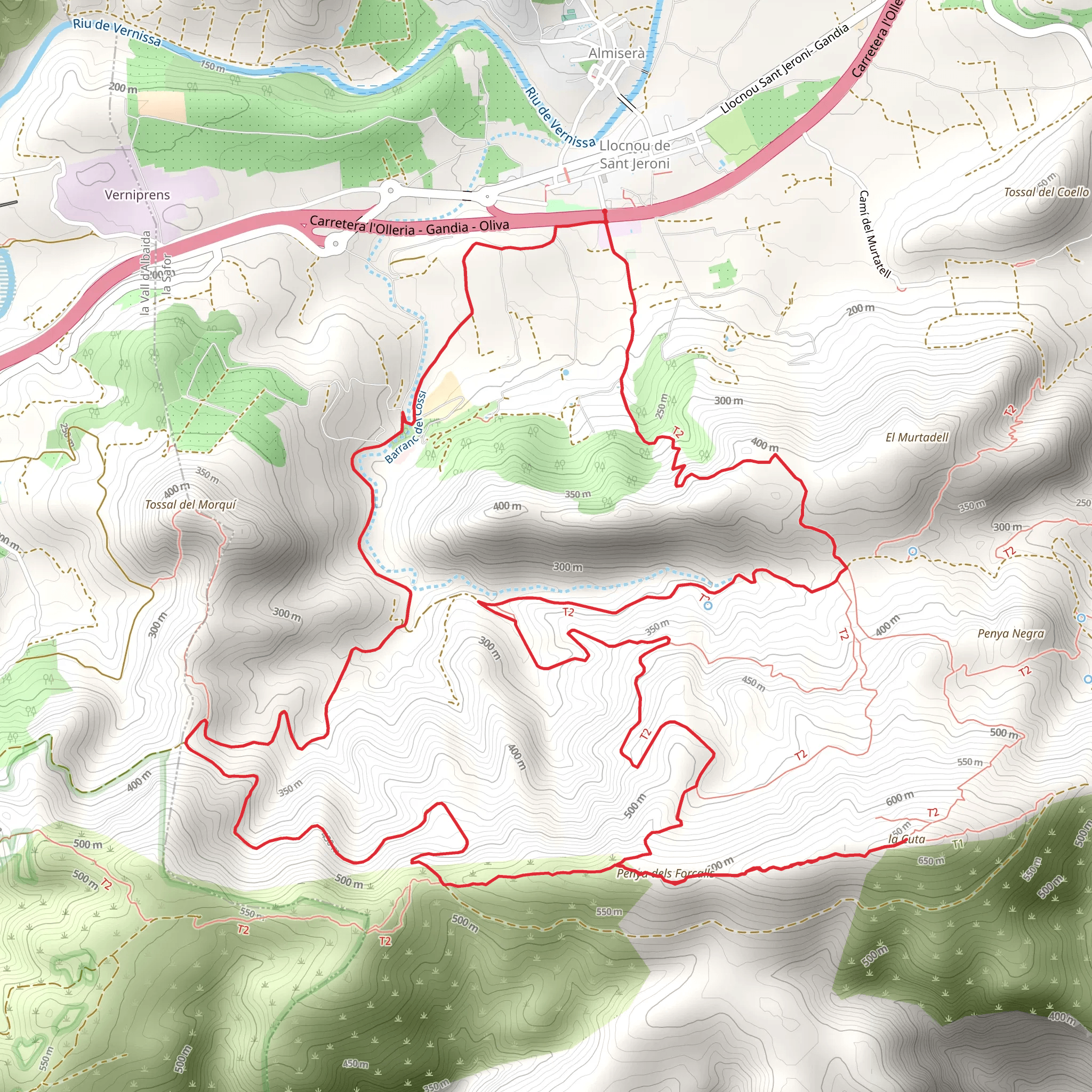 Dels Vernisa a la Cuta PR CV 400 mobile static map