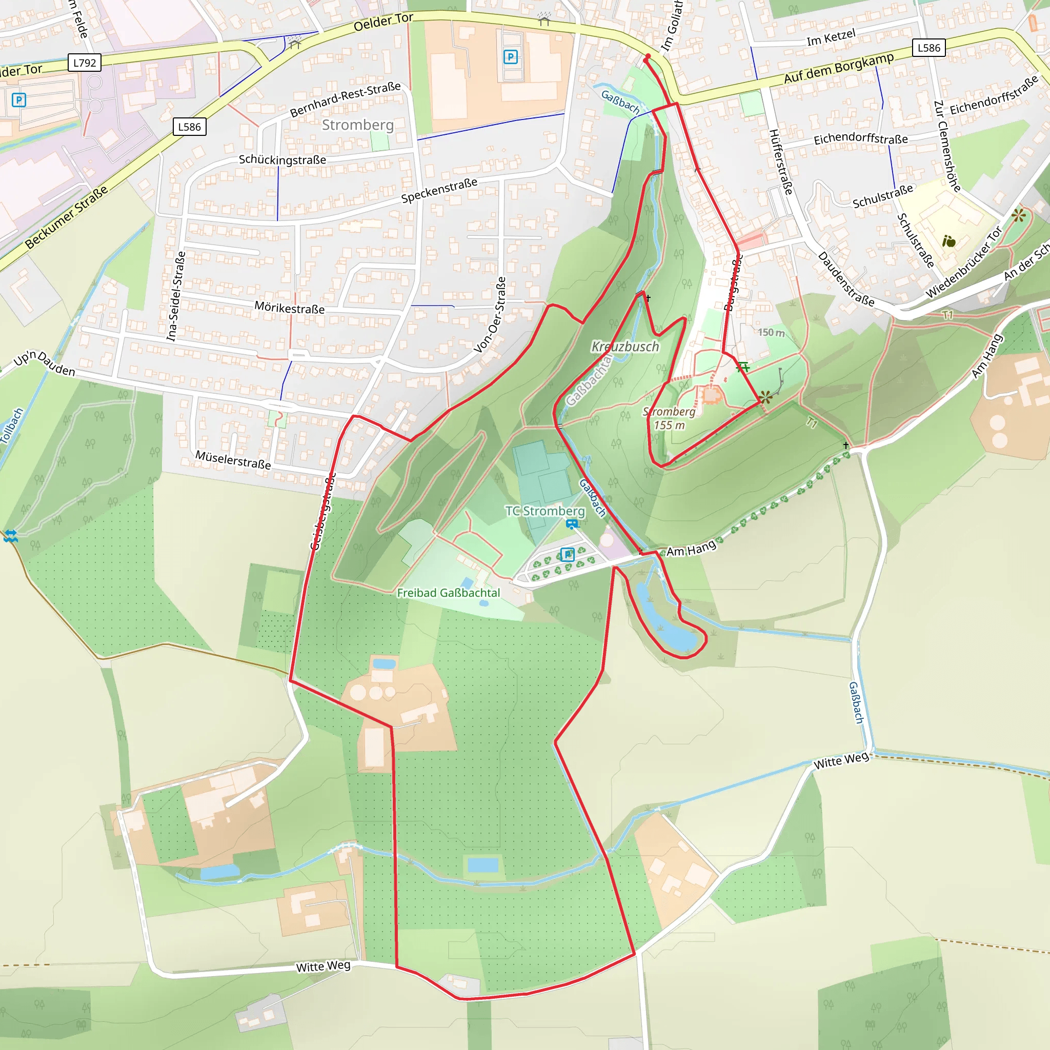 Stromberg Loop via Pflaumenwanderweg mobile static map