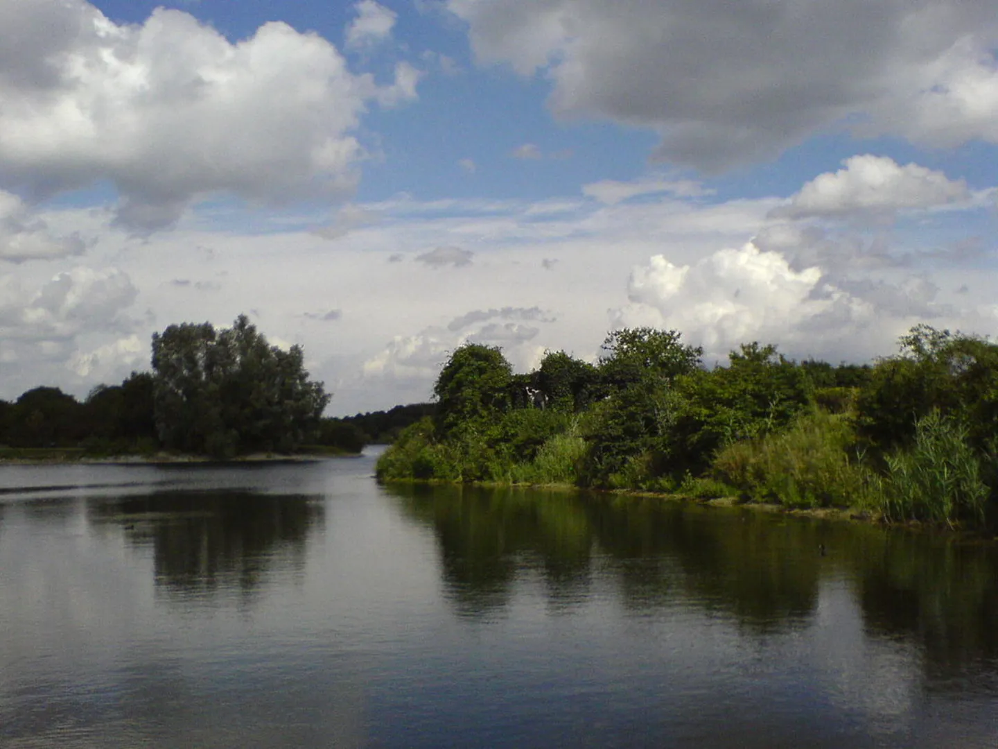 An image depicting the trail Elfrather See Loop via Niederrheinweg and its surrounding area.