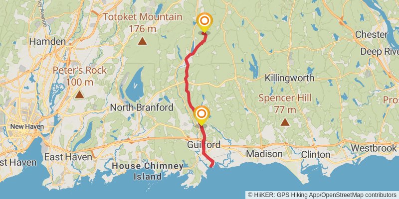 New England Trail stage 19 Map