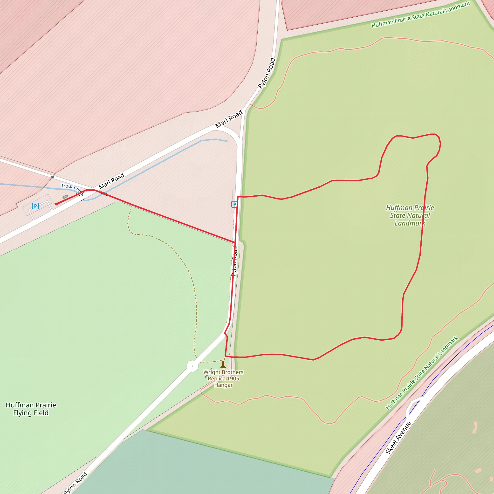 Huffman Prairie State Natural Landmark Loop mobile static map