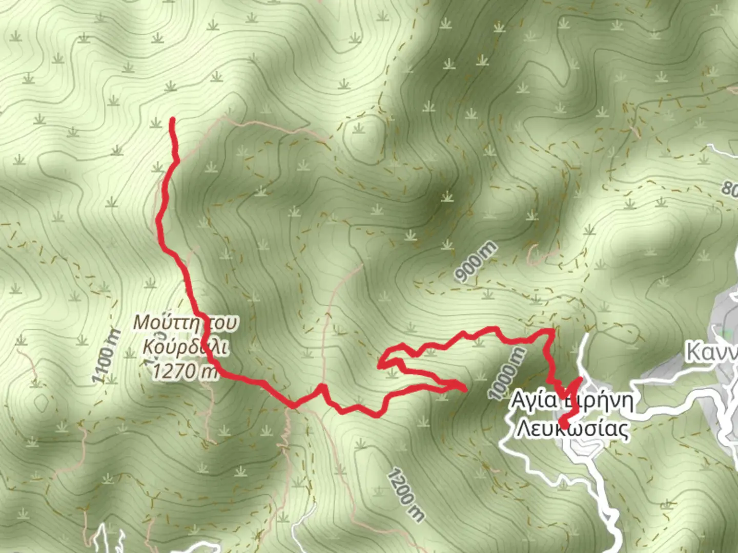 An image depicting the trail Agia Eirini - Limeria Trail and its surrounding area.