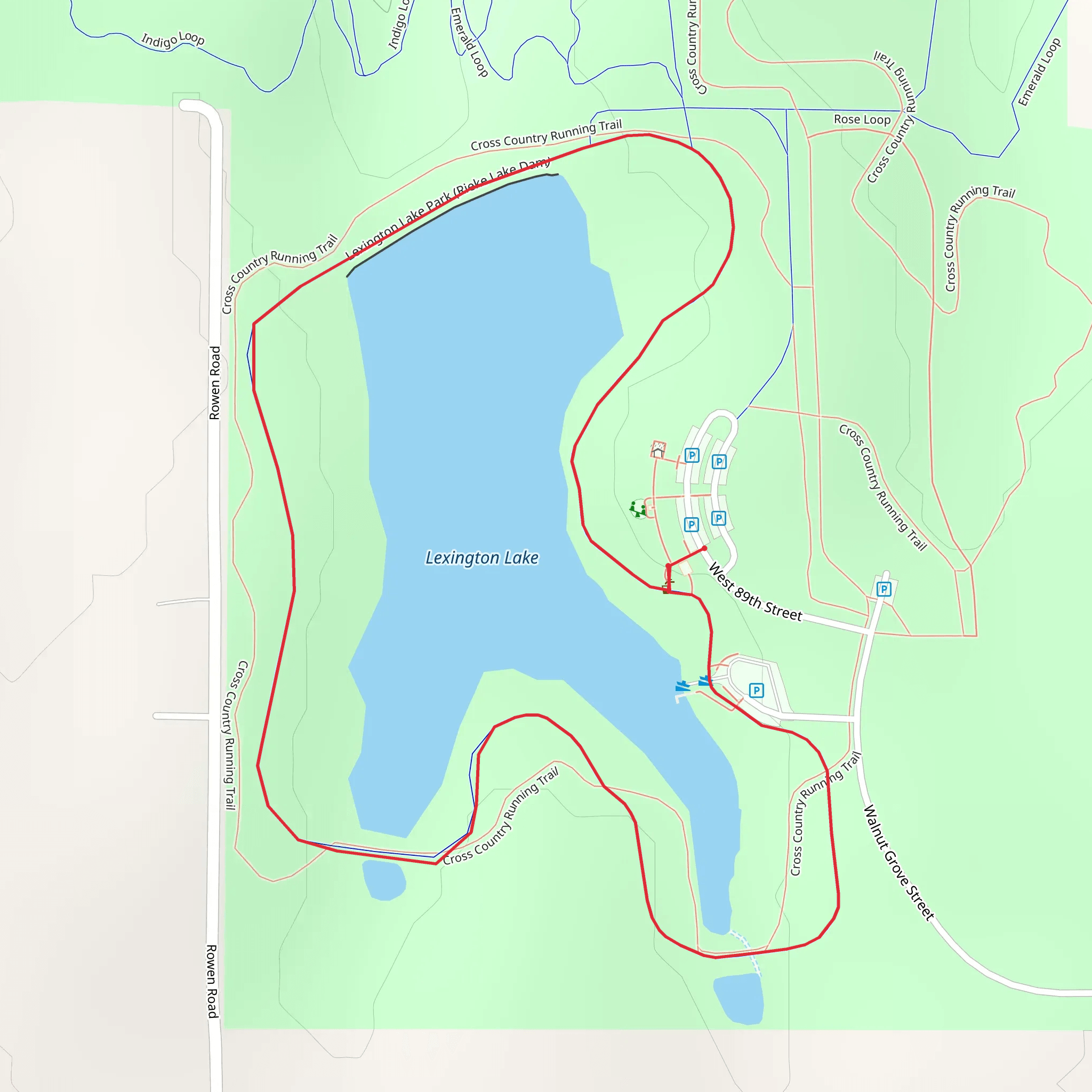 Lexington Lake Loop mobile static map