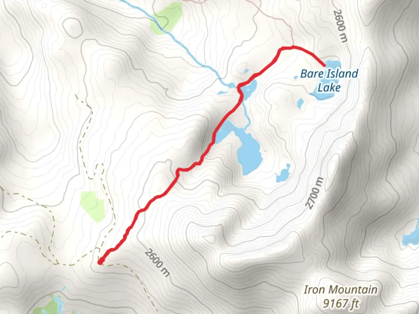 An image depicting the trail Bare Island Lake Trail and its surrounding area.