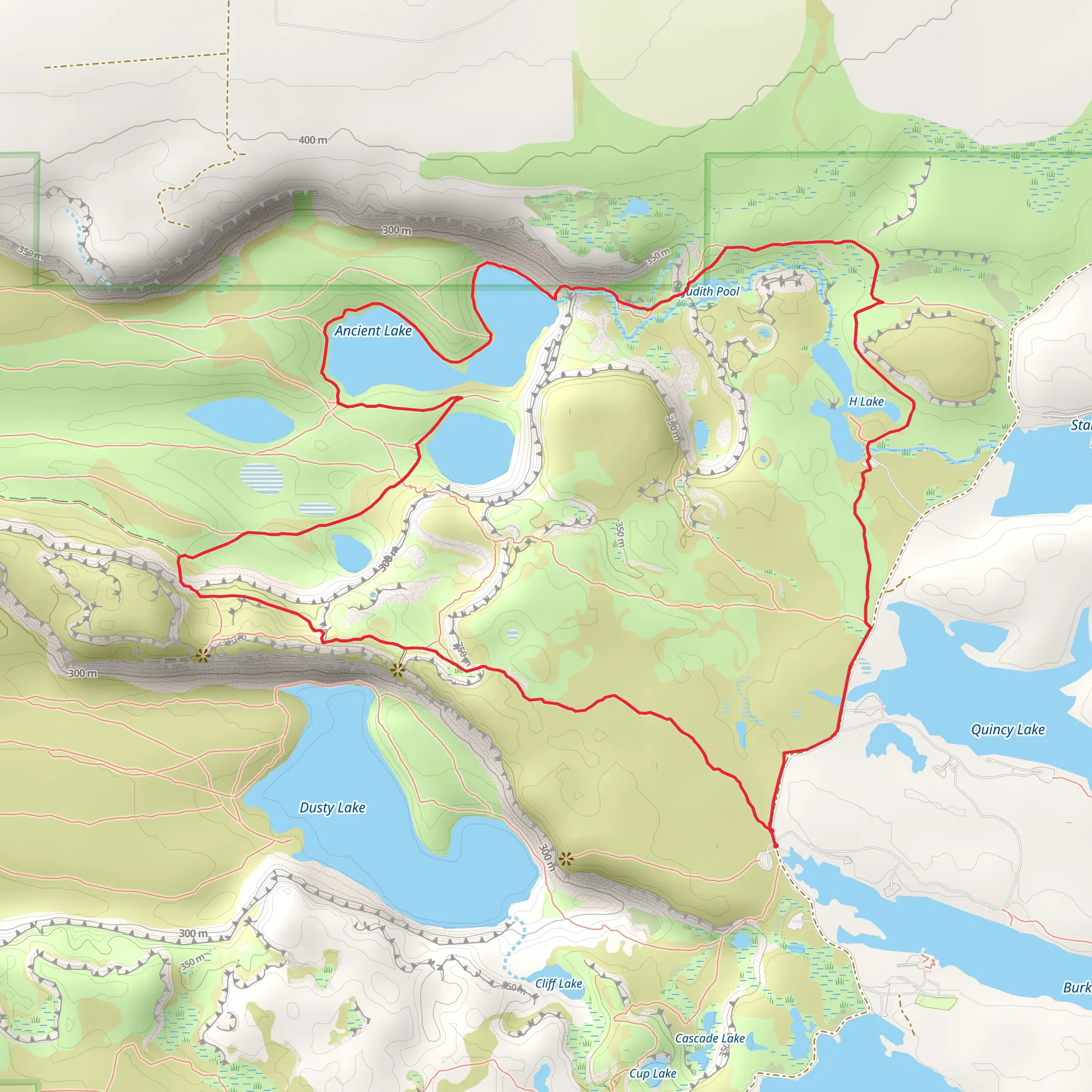 Ancient Lake and H Lake Loop mobile static map