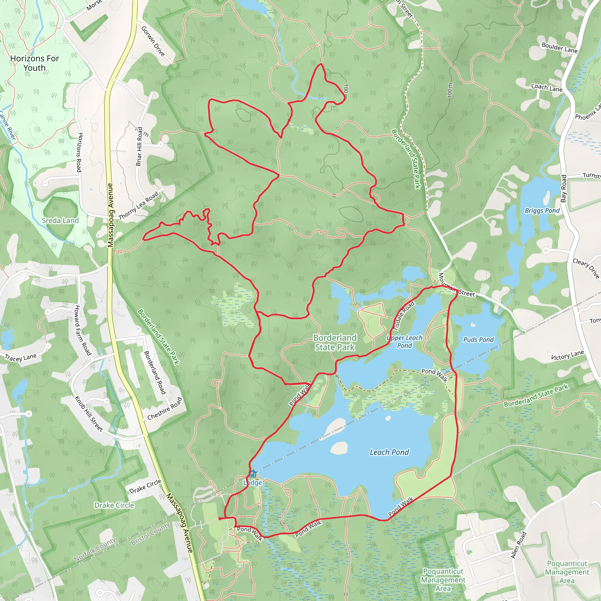 Northwest Trail, Friends Trails and Leach Pond Loop Trail mobile static map