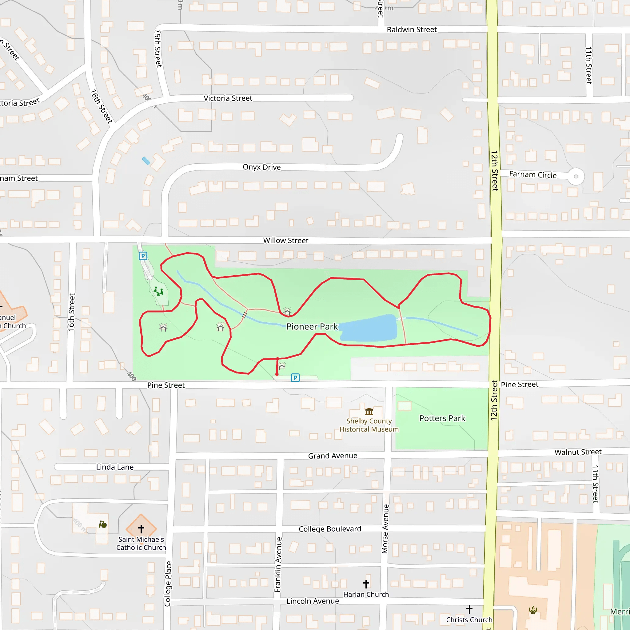 Pioneer Park Loop mobile static map