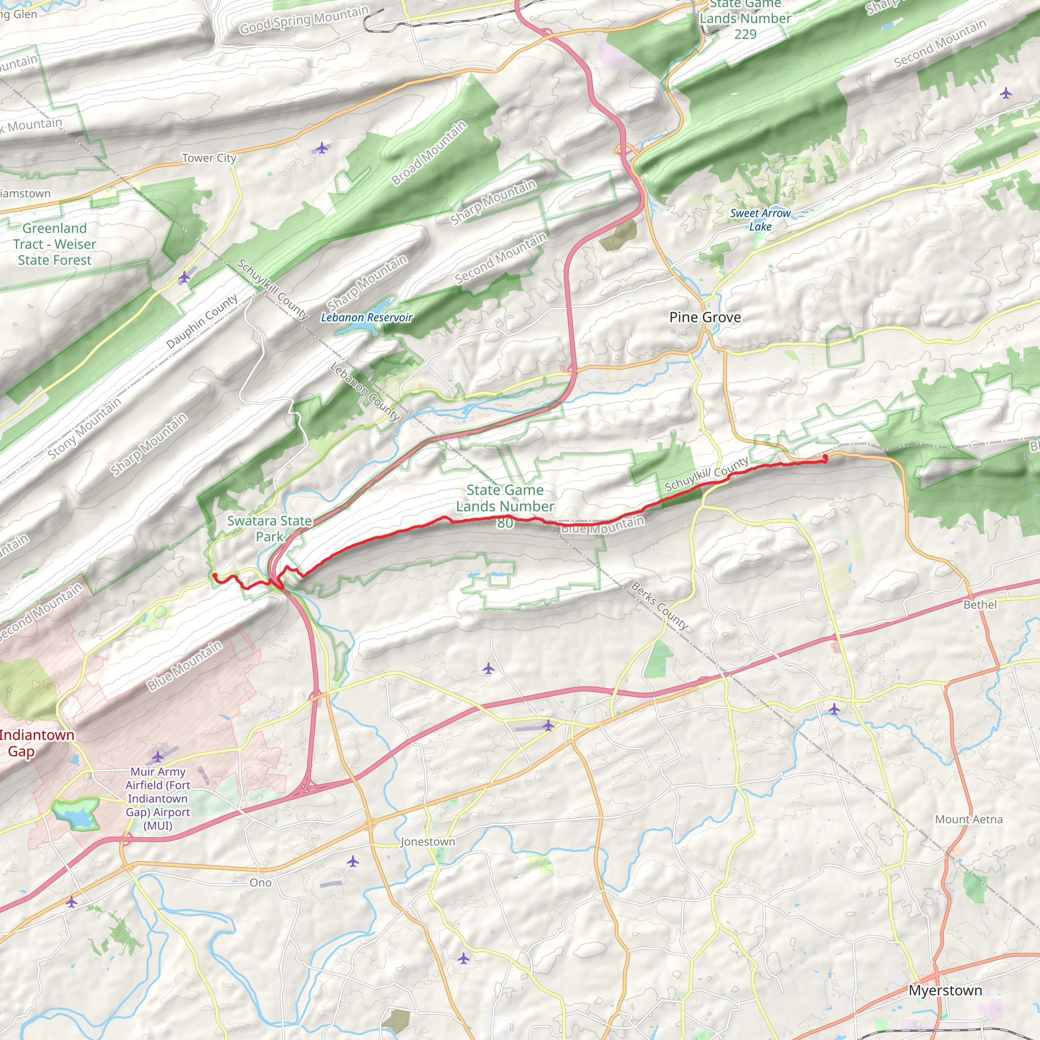 Green Point to Applebee Shelter Trail via Appalachian Trail mobile static map
