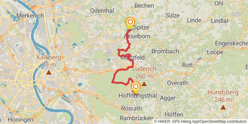 Bergischer Weg stage 8 Map
