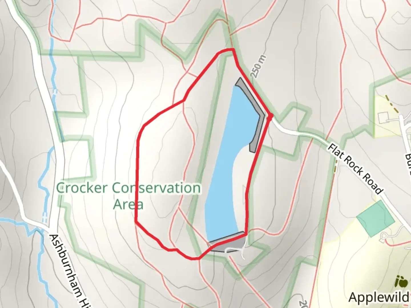An image depicting the trail Overlook Reservoir Loop Trail and its surrounding area.