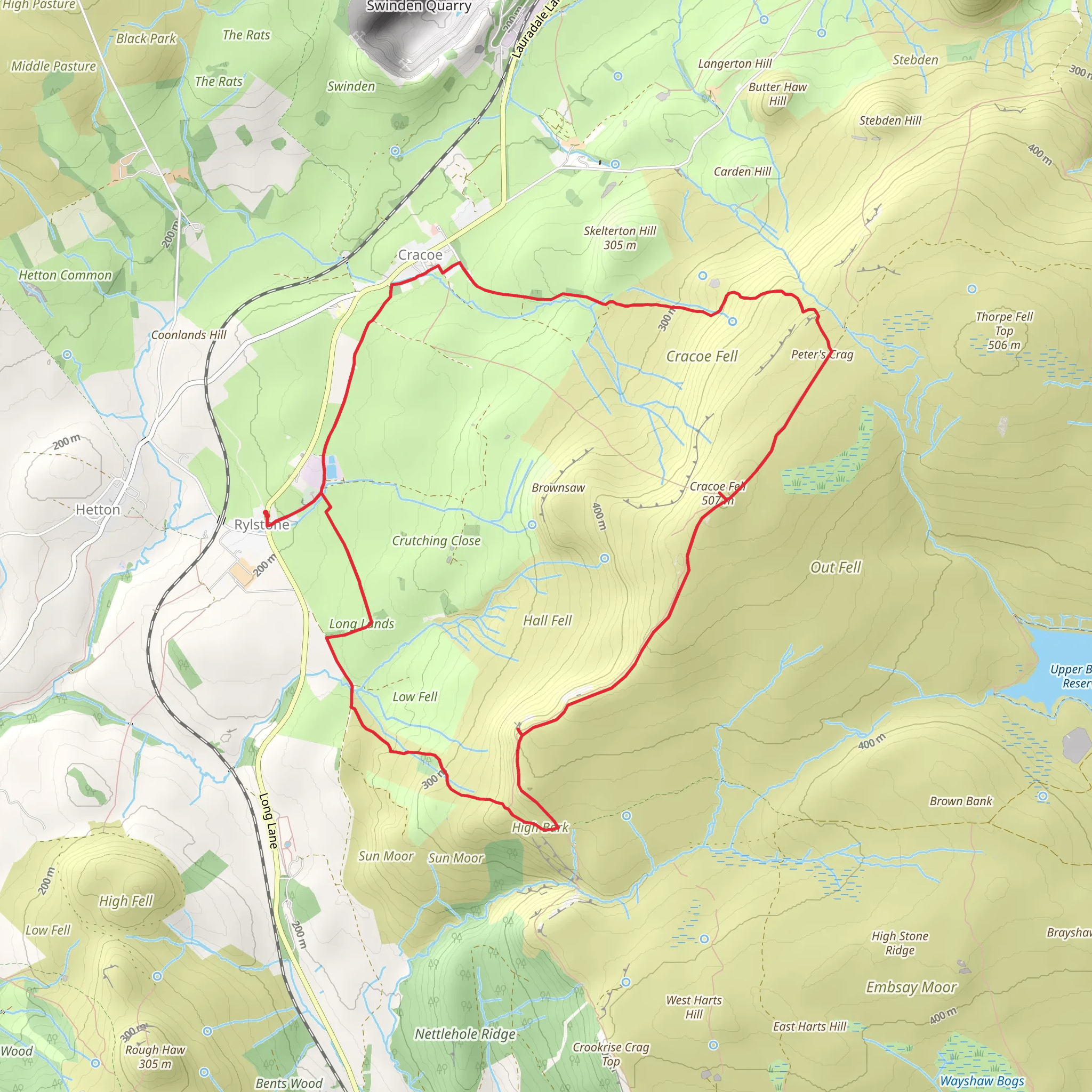 Rylstone Cross and Cracoe War Memorial Loop mobile static map