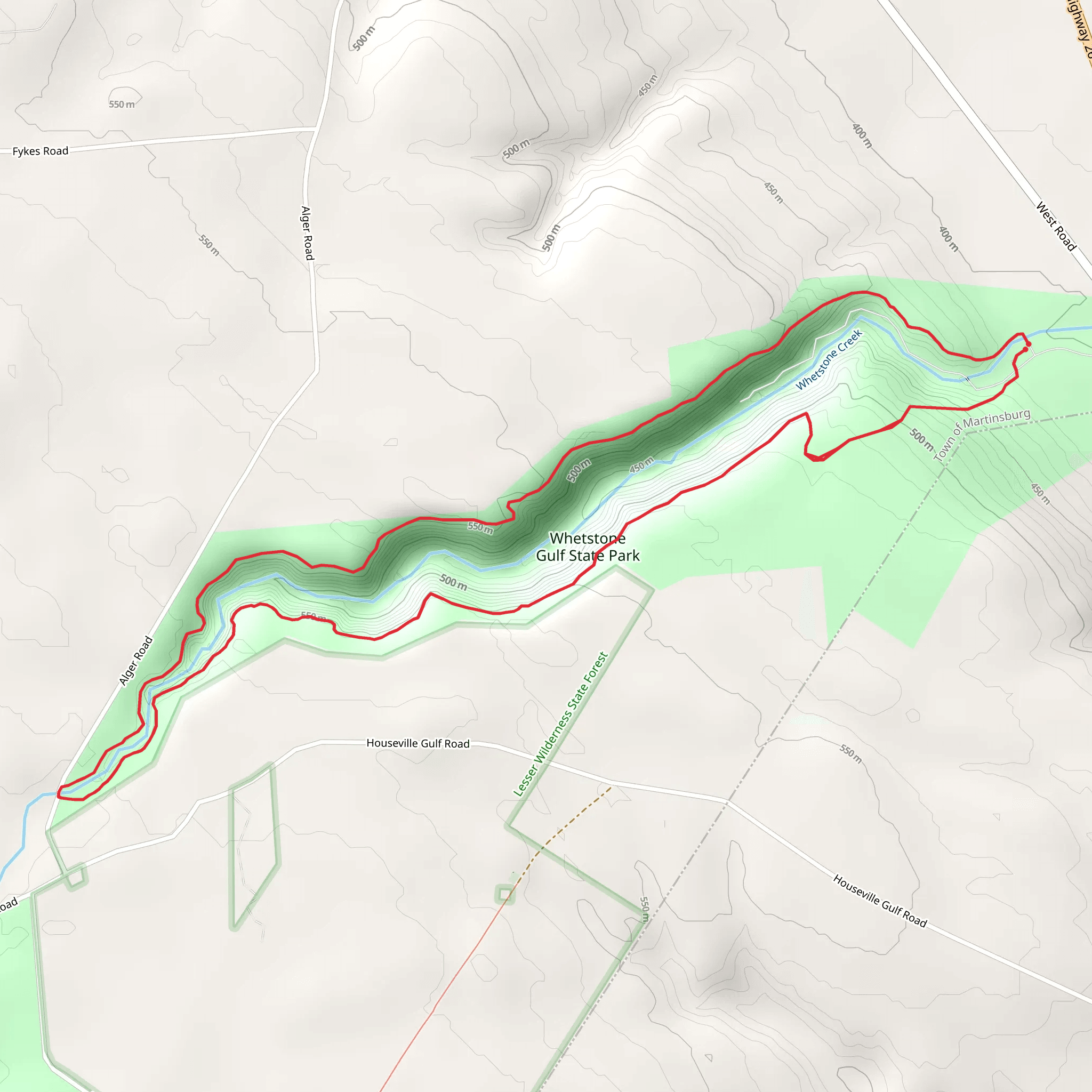 Whetstone Creek Loop mobile static map