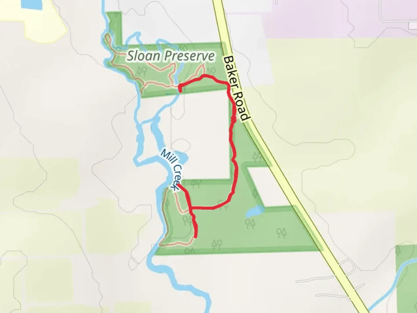 An image depicting the trail Mill Creek Overlook and its surrounding area.