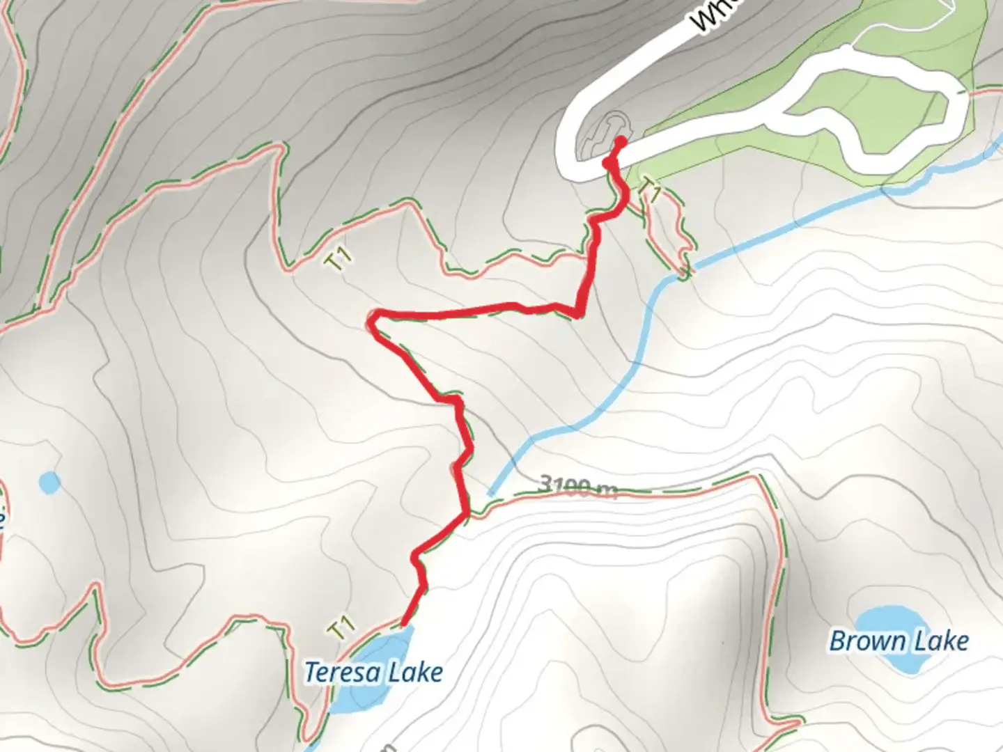 An image depicting the trail Teresa Lake via Bristlecone and Glacier Trail and its surrounding area.