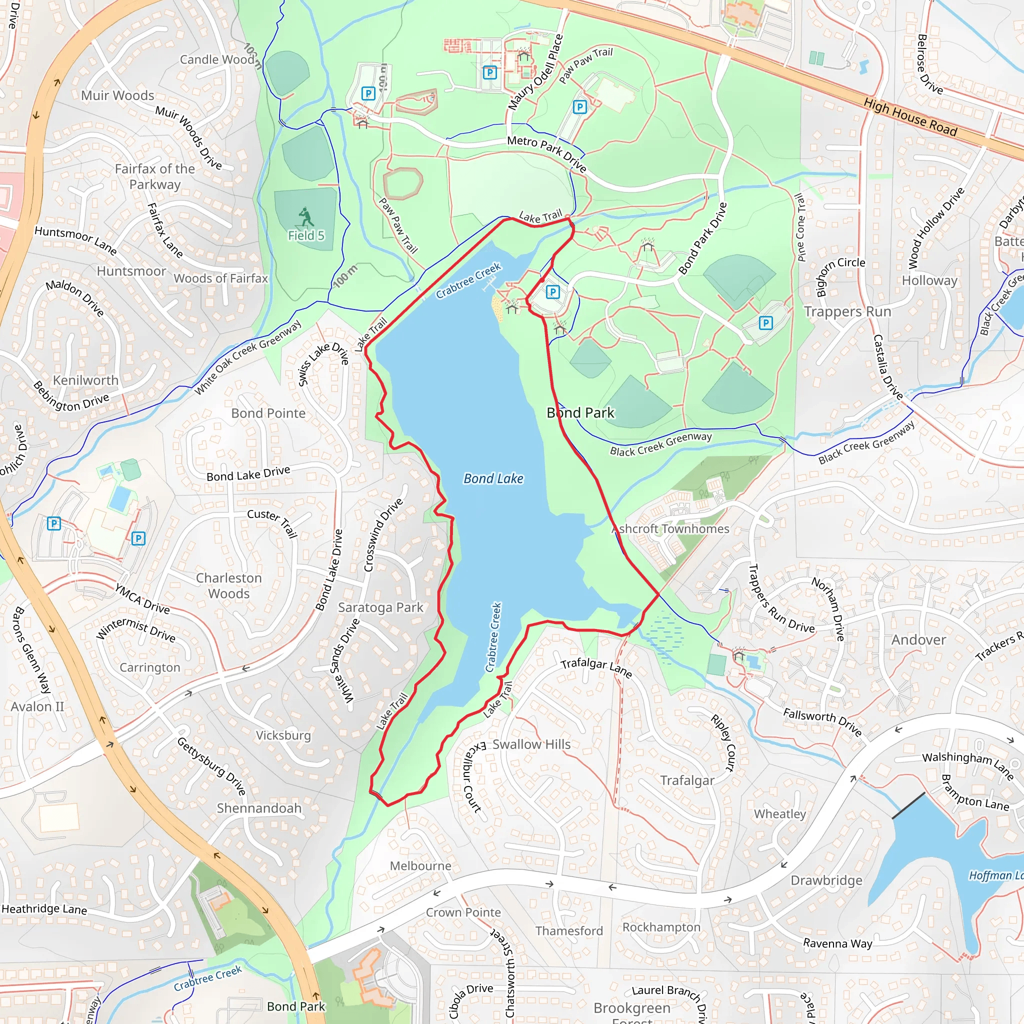 Bond Lake Loop mobile static map