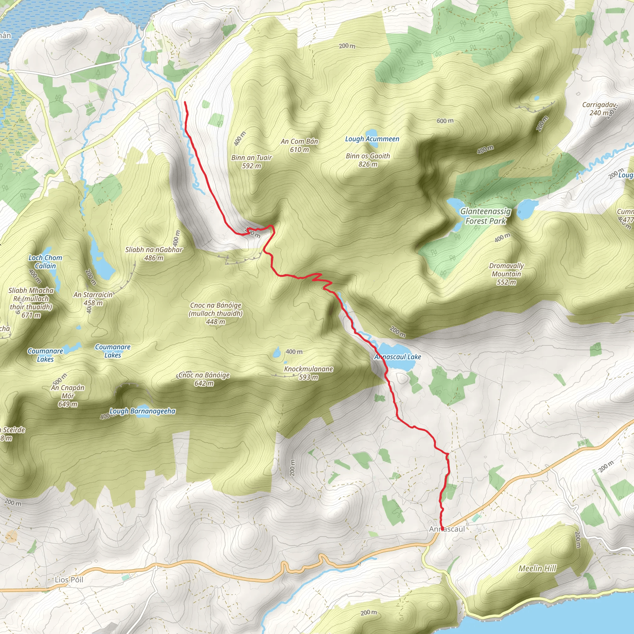 Annascaul Out & Back mobile static map