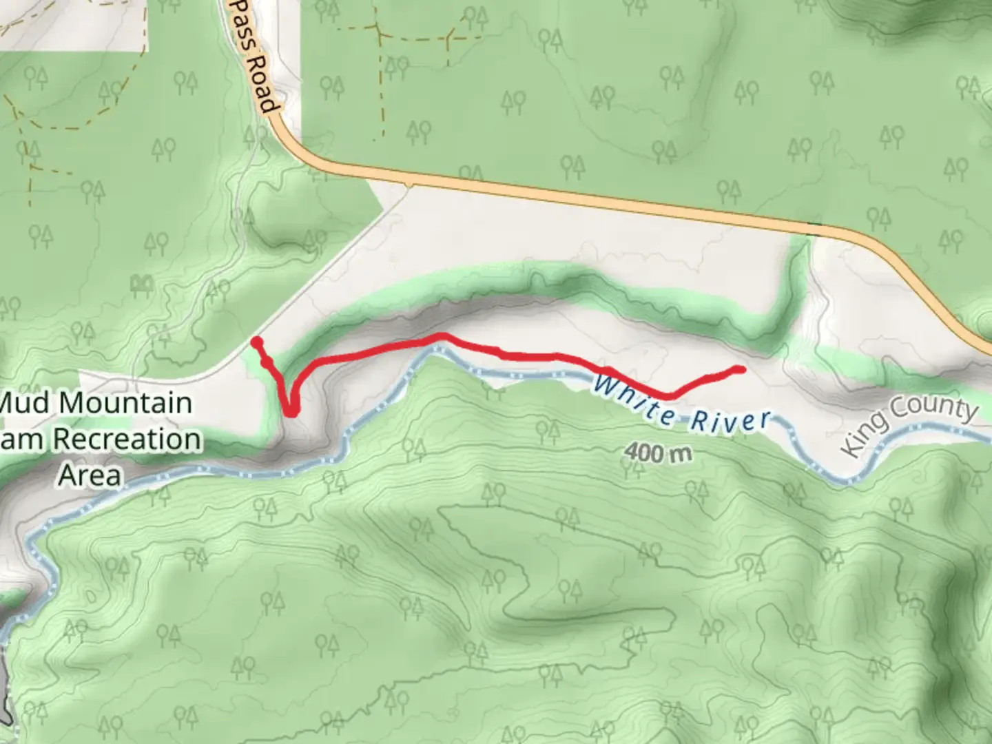 An image depicting the trail White River and Scatter Creek and its surrounding area.