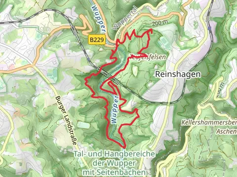 Wupper via Bergischer Weg and Gueldenwerth Bahnhof