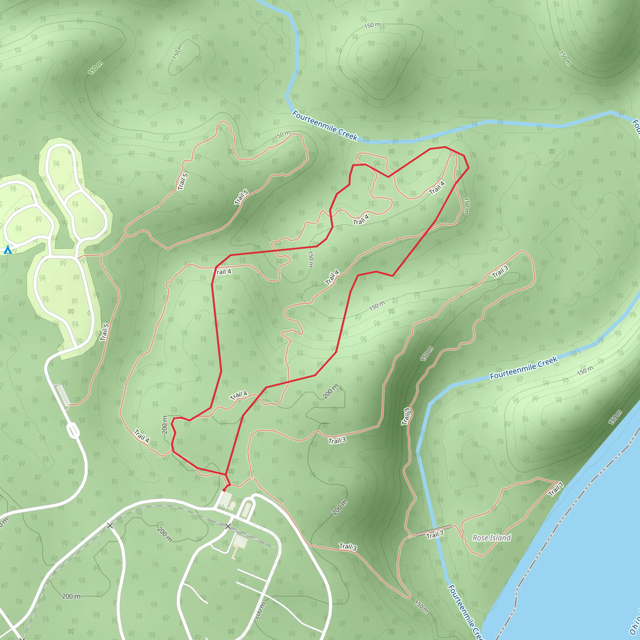 Charlestown State Park Short Loop mobile static map
