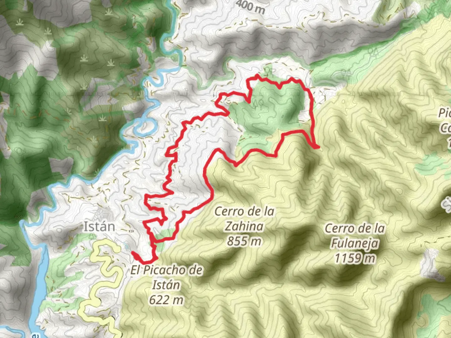An image depicting the trail Istán - Cañada del Infierno and its surrounding area.