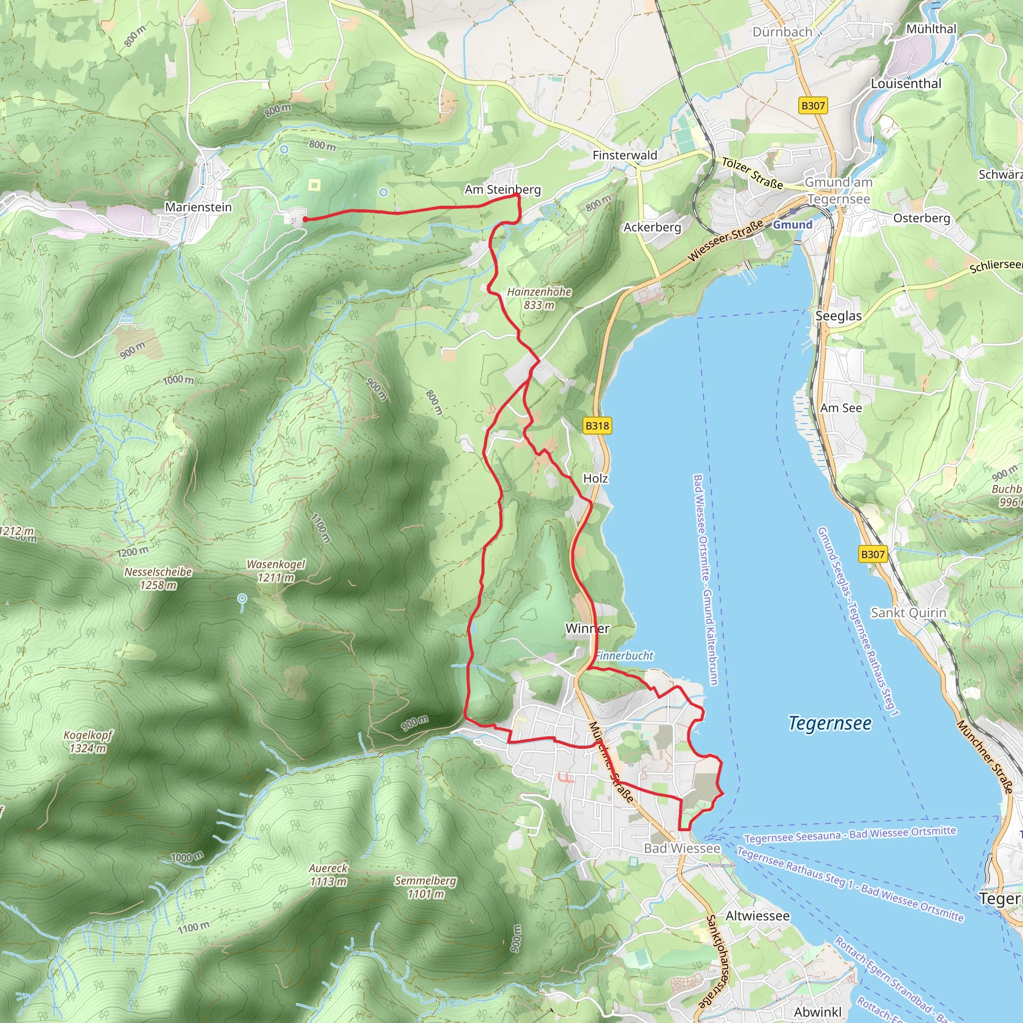 Seepromenade Loop via Gmund Bad Wiessee mobile static map