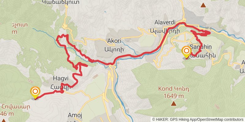 Transcaucasian Trail - Armenia stage 9 Map