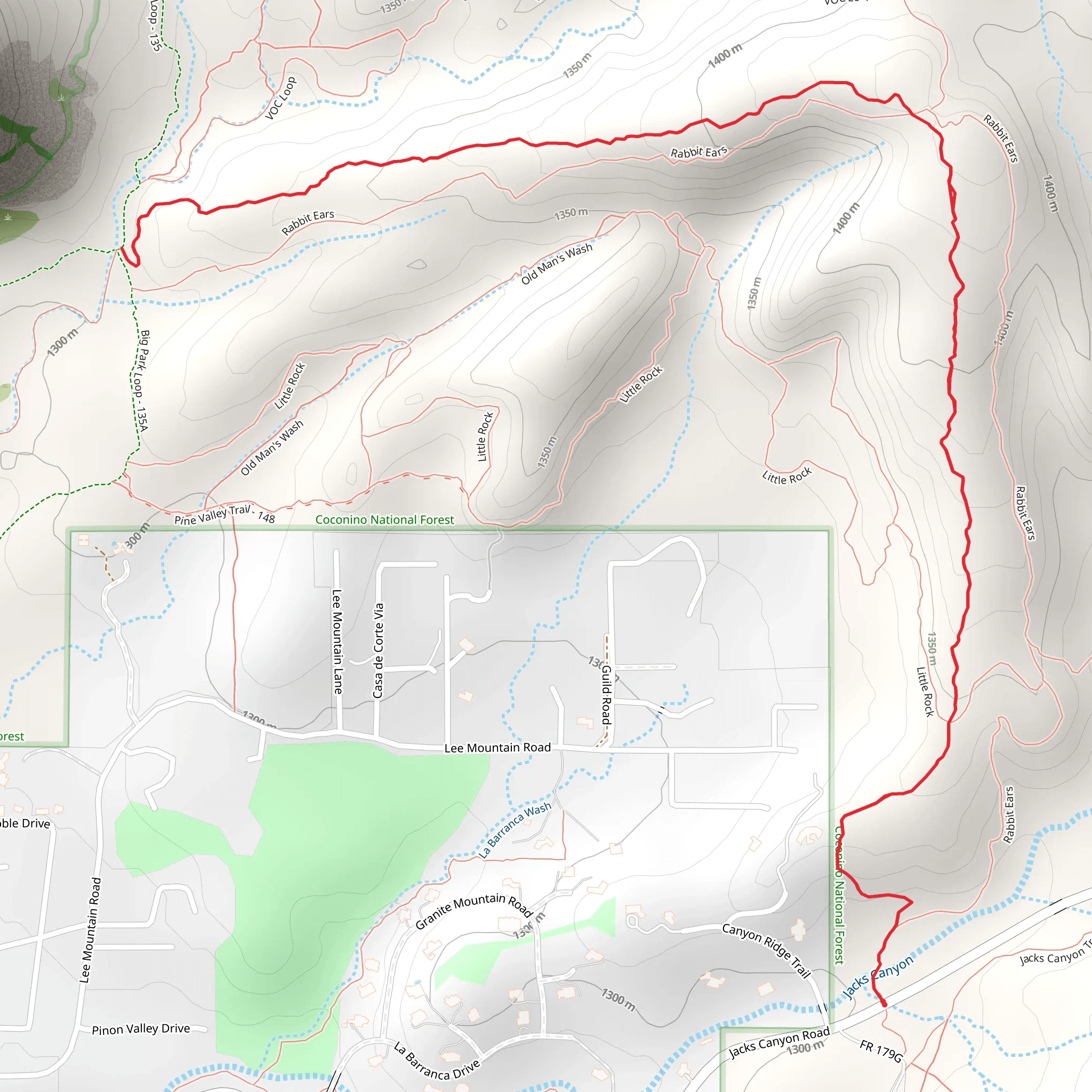 Dairy Springs Trail mobile static map
