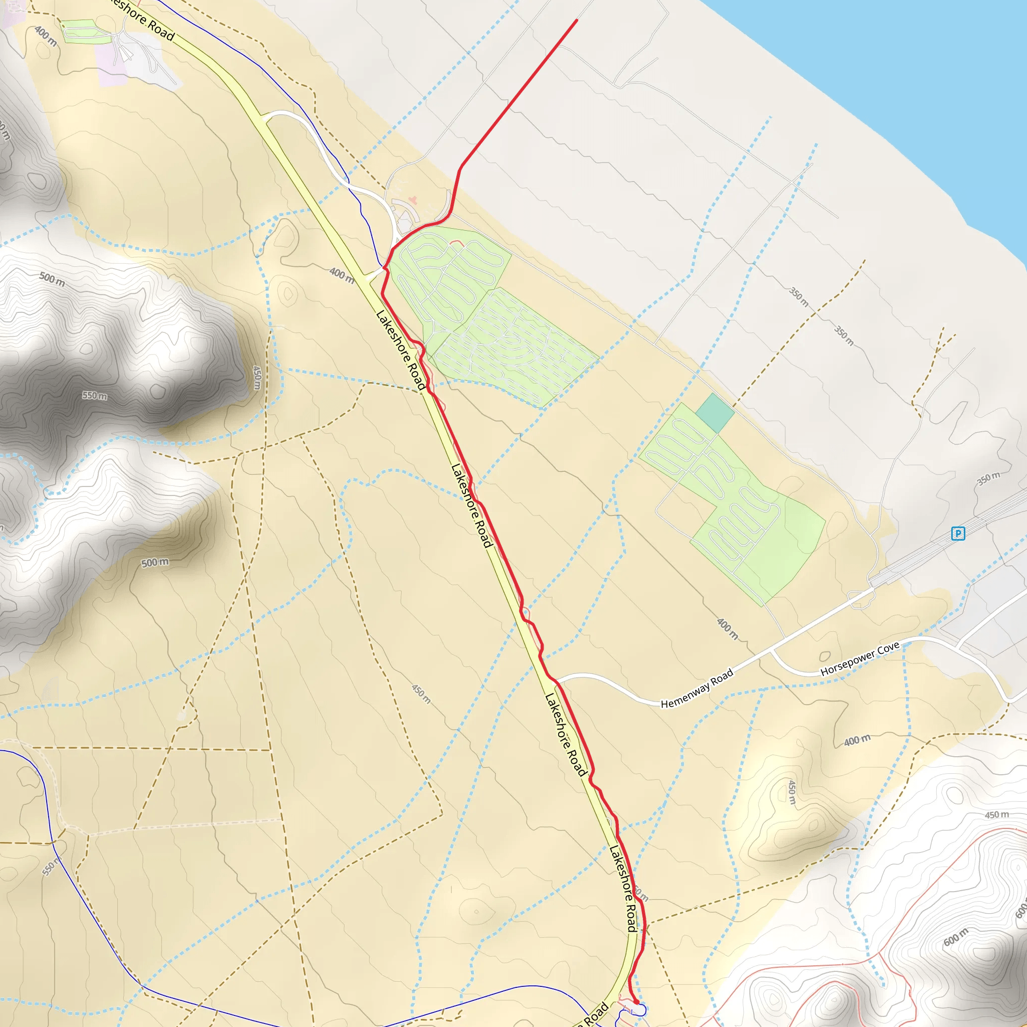 River Mountain Trail to Swim Beach mobile static map