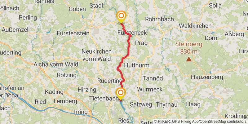 Goldsteig stage 26 Map