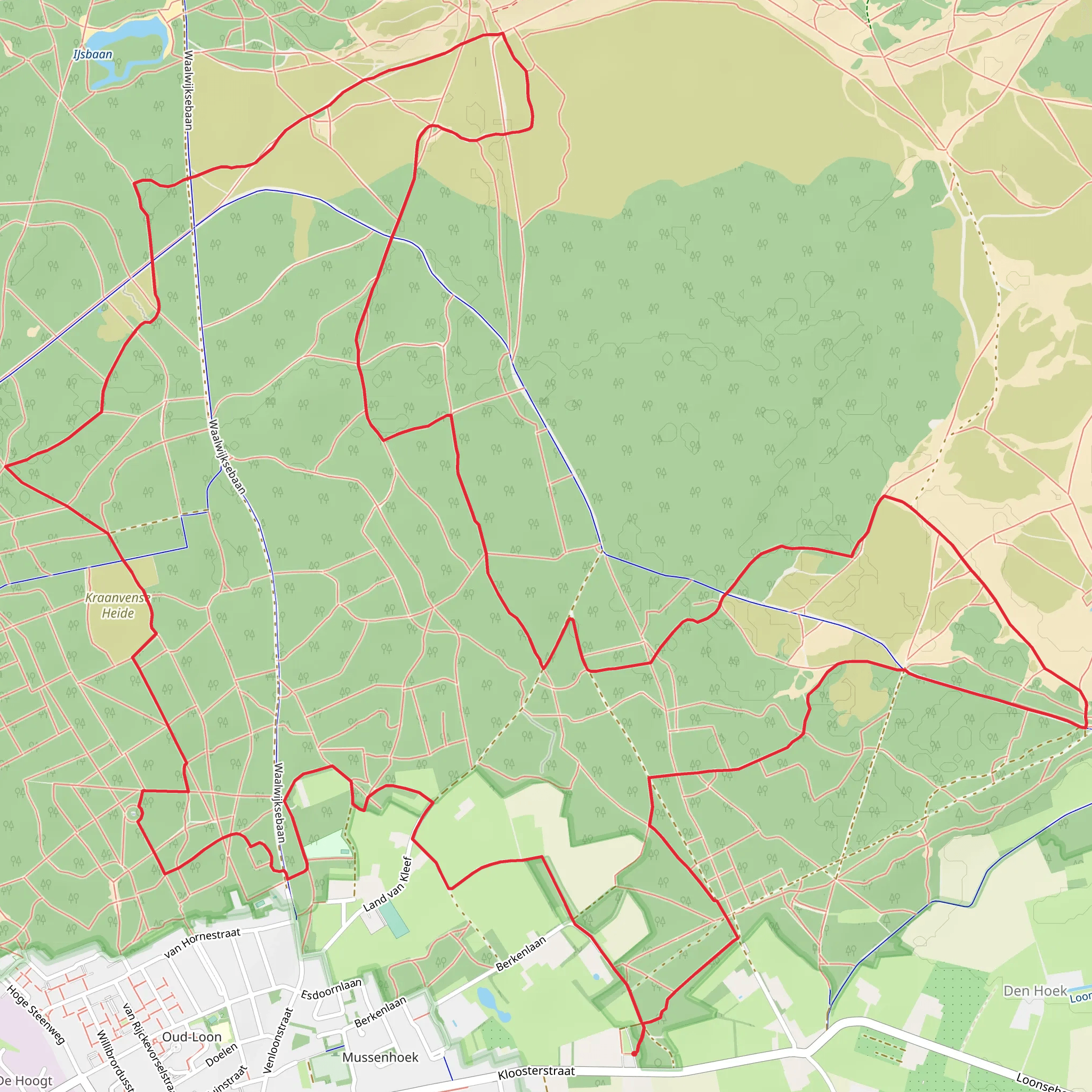 Kraanvensche, Roestelberg and Land van Kleef Loop mobile static map