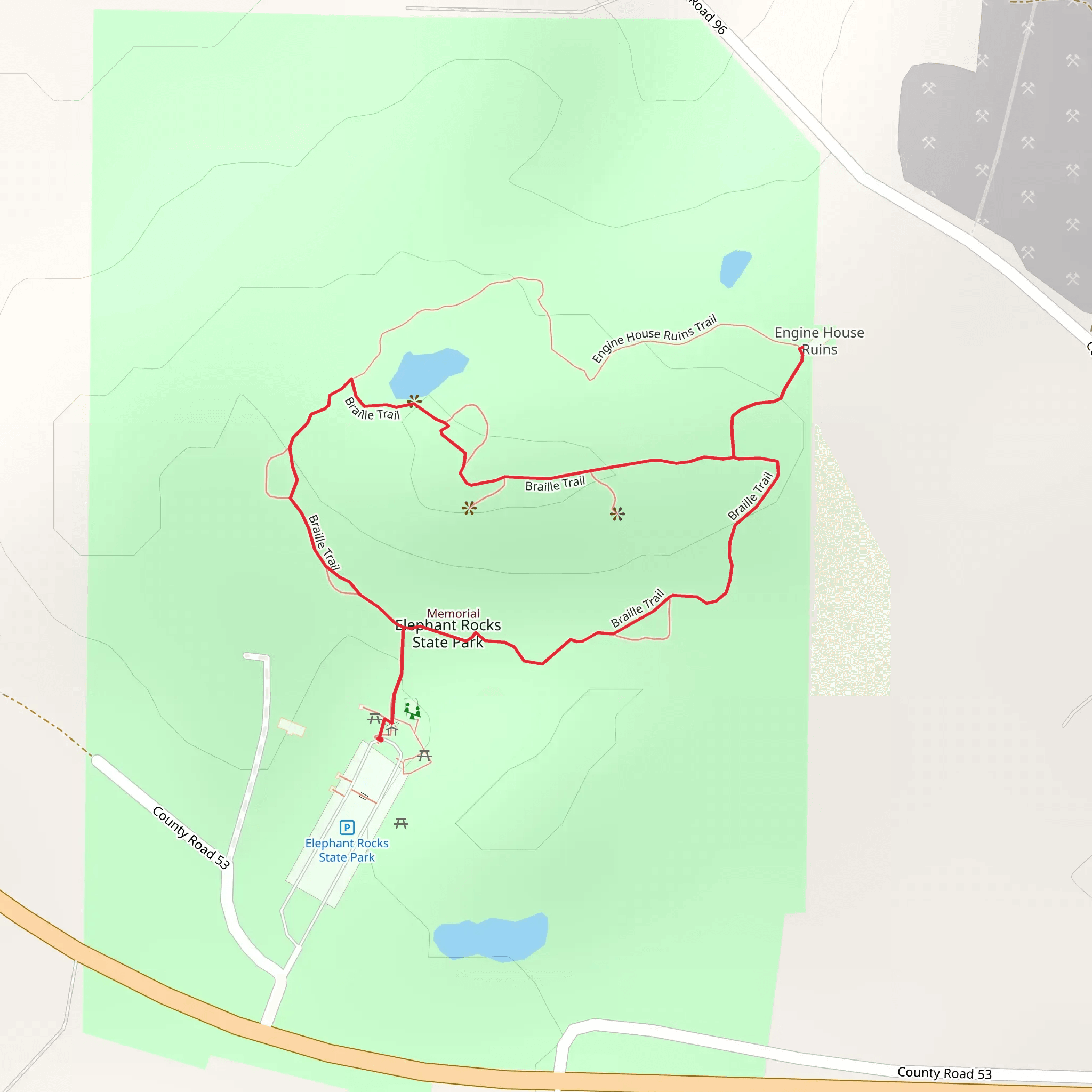 Braille Loop Trail mobile static map