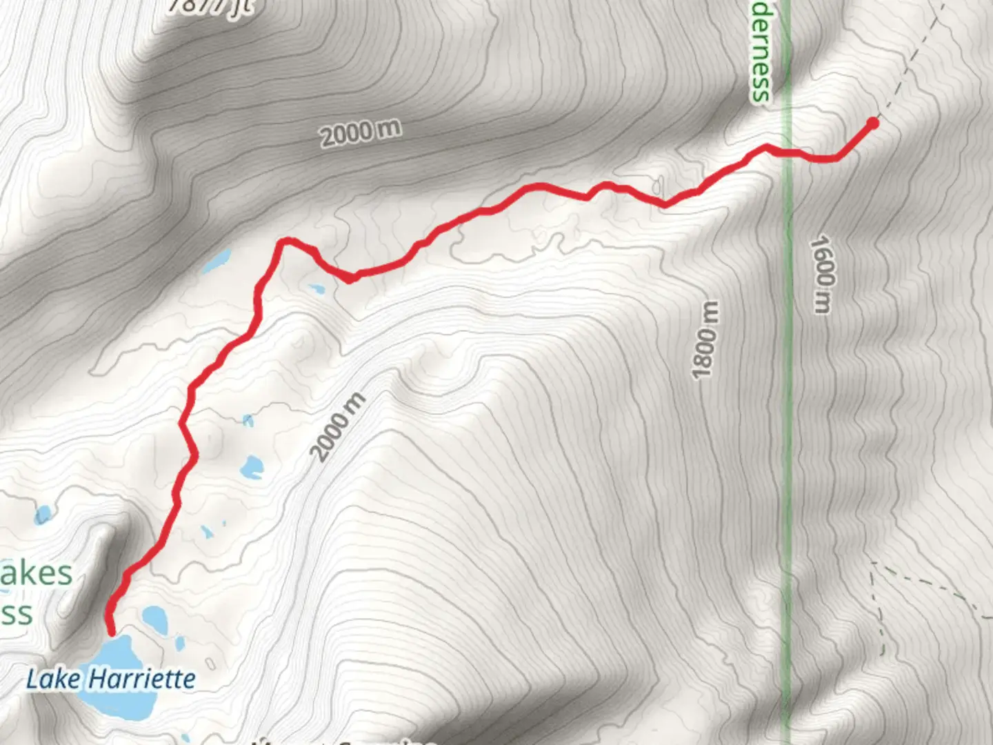 An image depicting the trail Lake Harriette via Moss Creek and its surrounding area.