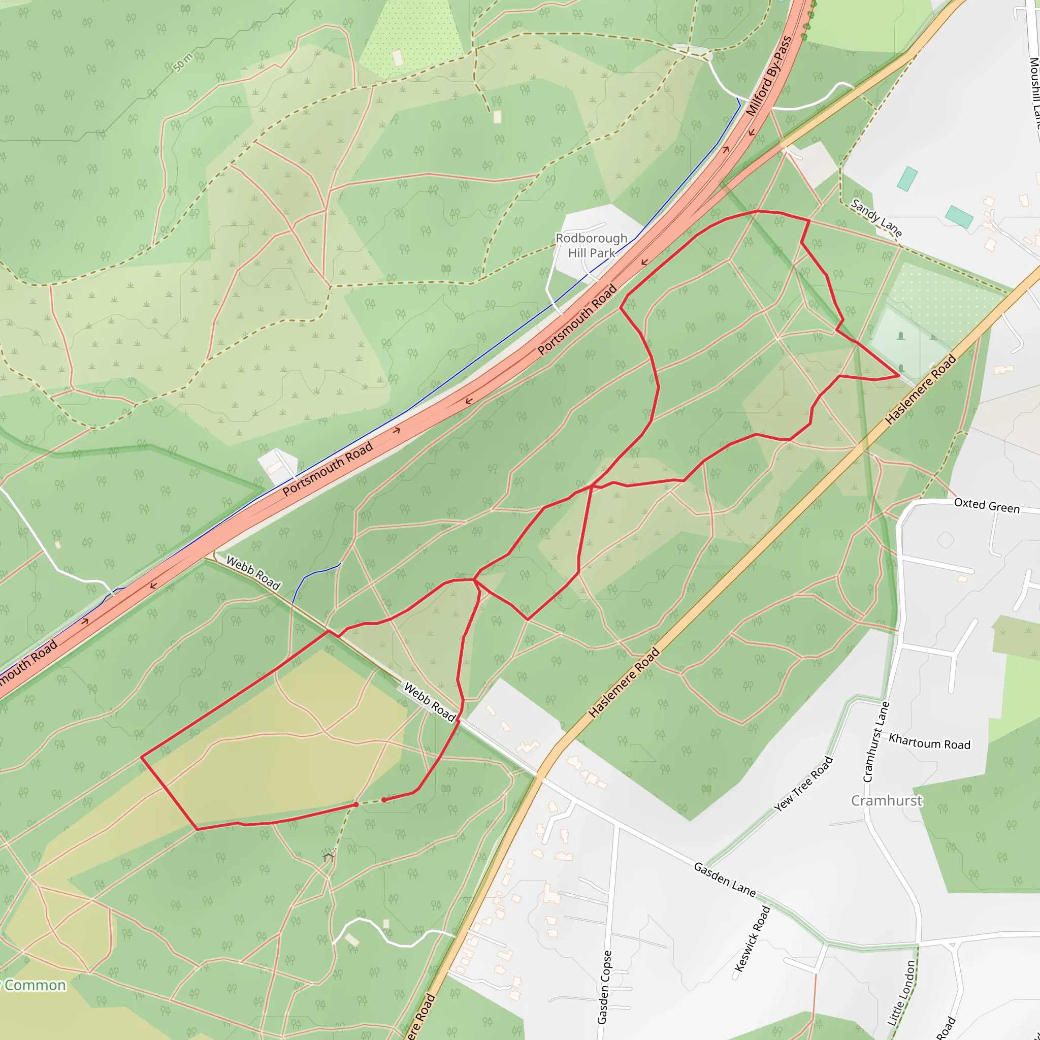 Witley Common Loop mobile static map