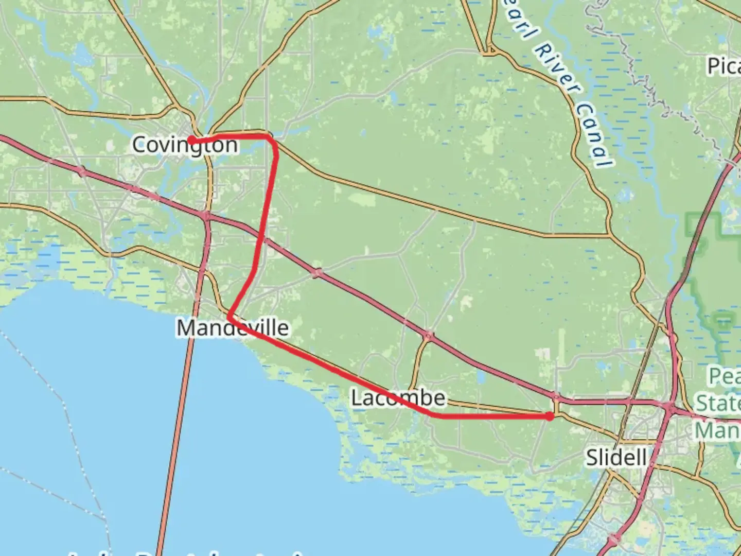 An image depicting the trail Tammany Trace and its surrounding area.