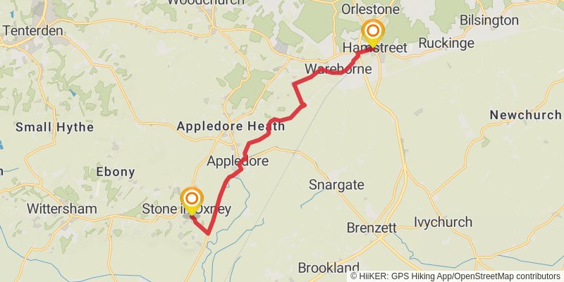 Southampton to Sandwich Walk stage 15 Map