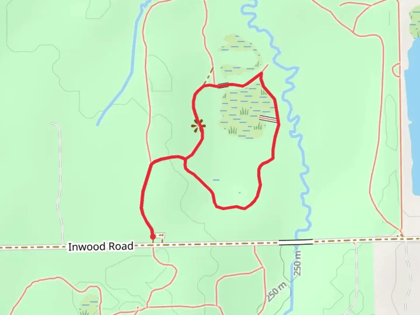 An image depicting the trail Inwood Rustic Loop Trail and its surrounding area.