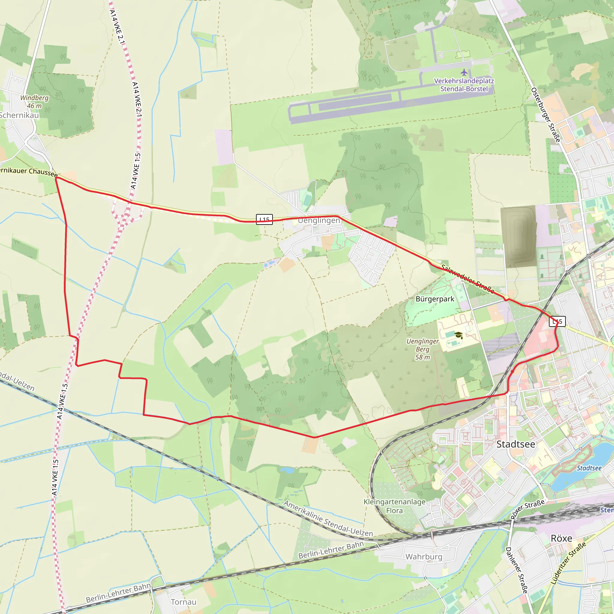 Stendal and Uenglingen Loop mobile static map