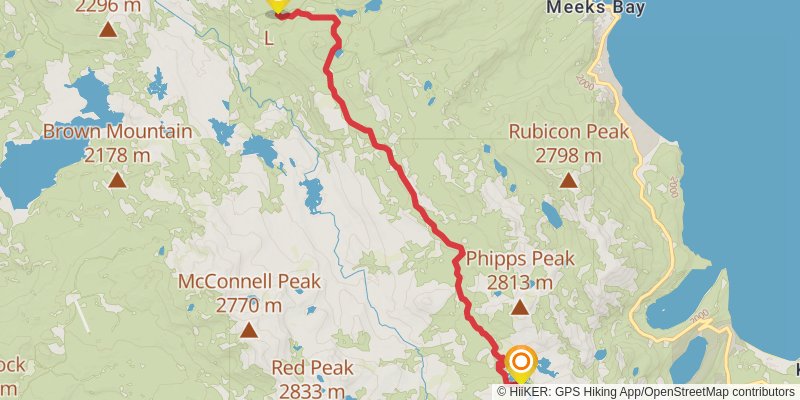 Tahoe Rim Trail stage 11 Map