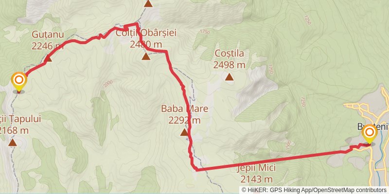 Trans Carpathian Hike stage 97 Map