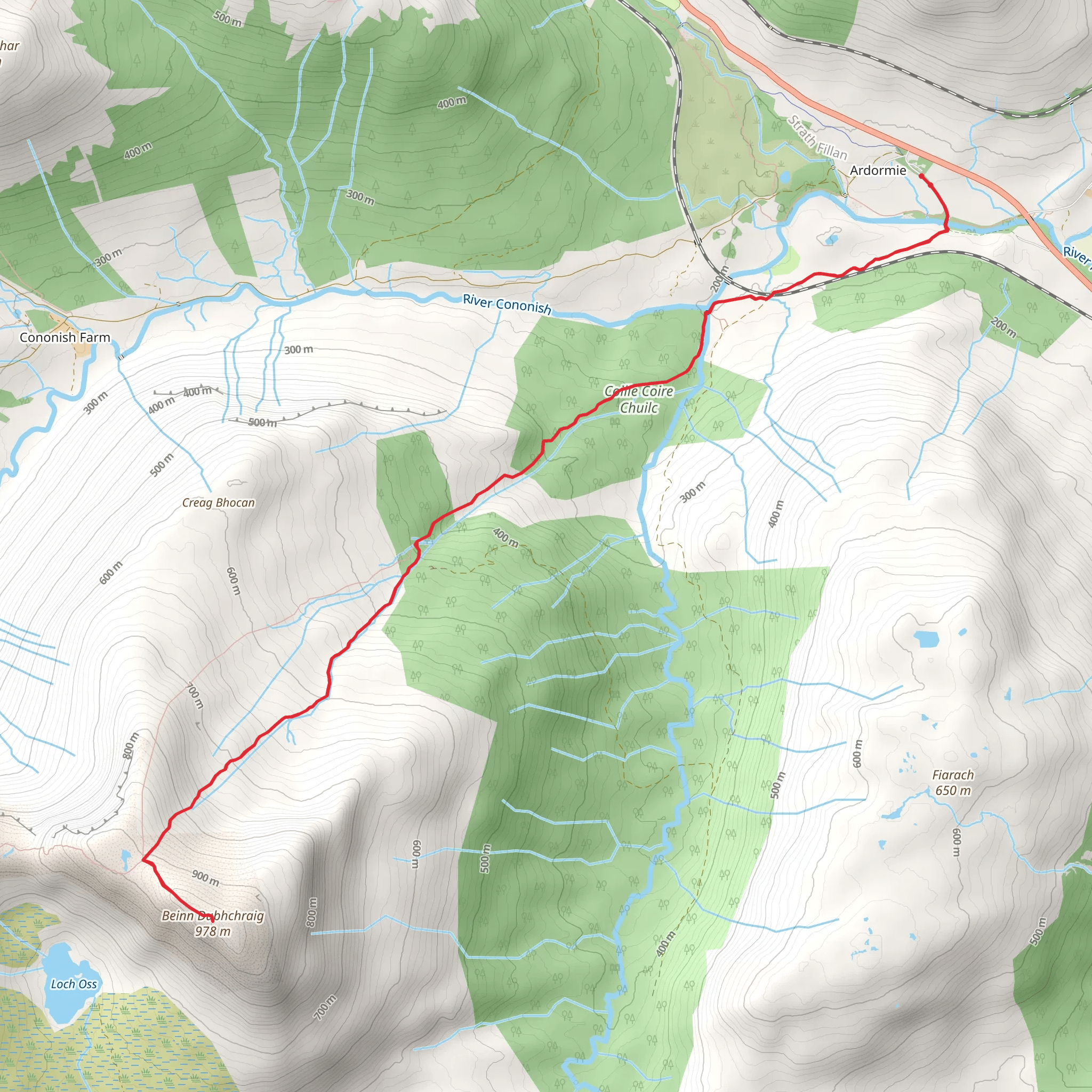 Beinn Dubhchraig mobile static map