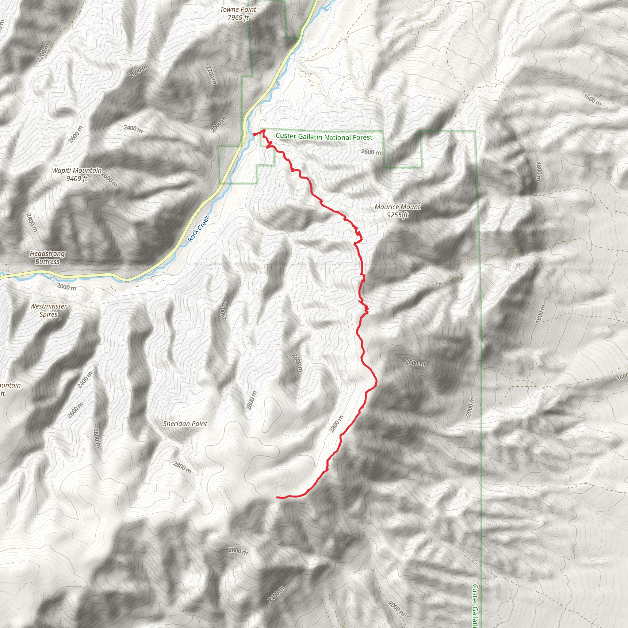 Mount Maurice Trail mobile static map