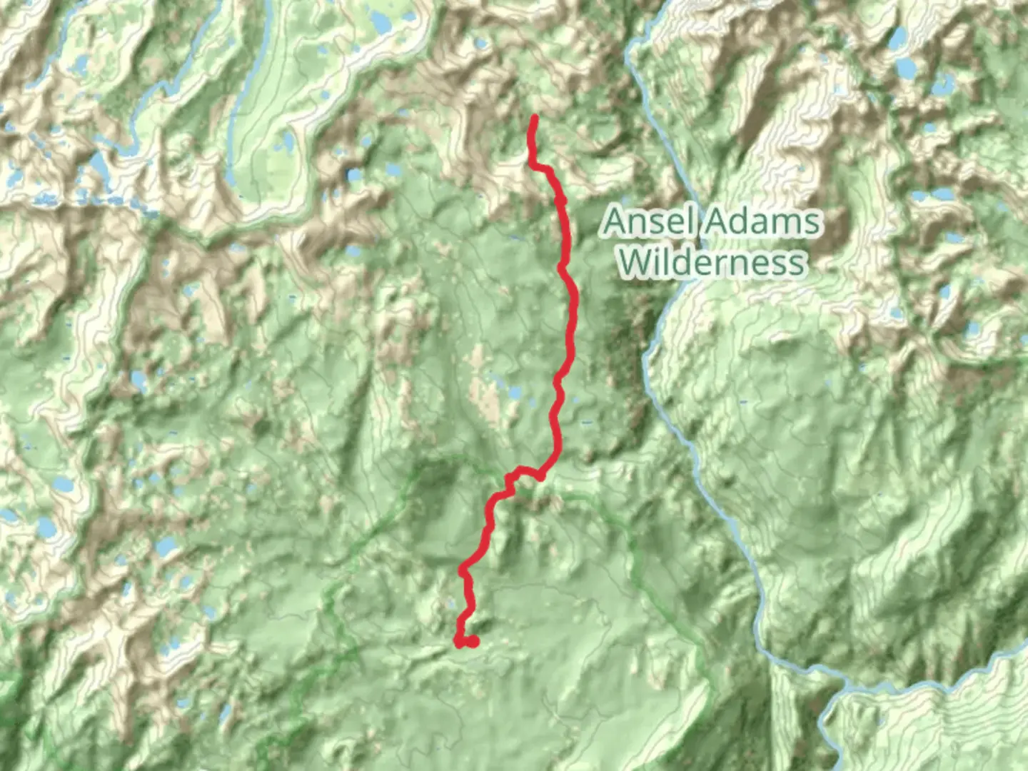 An image depicting the trail Long Creek via Hole Trail and its surrounding area.
