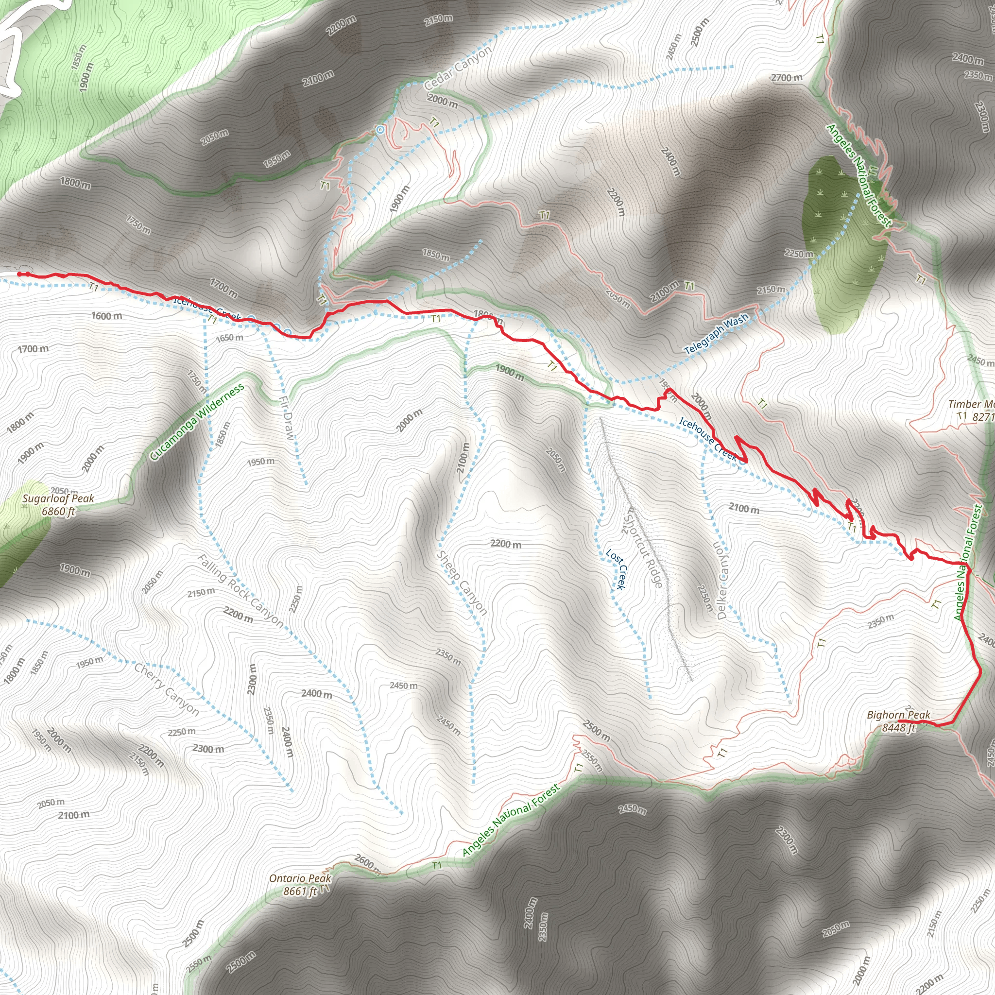 Bighorn Peak Trail mobile static map