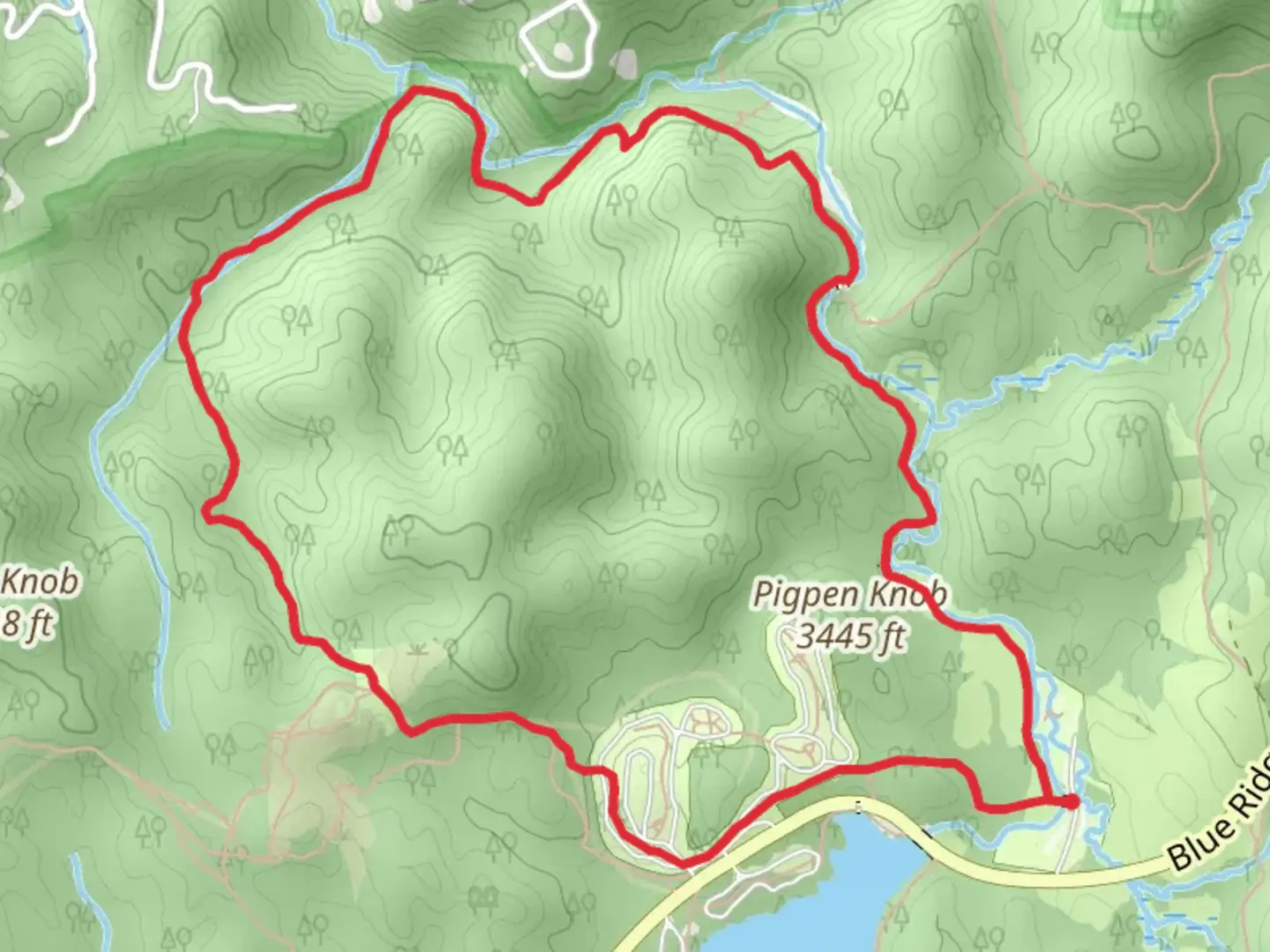 An image depicting the trail Boone Fork Loop Trail and its surrounding area.