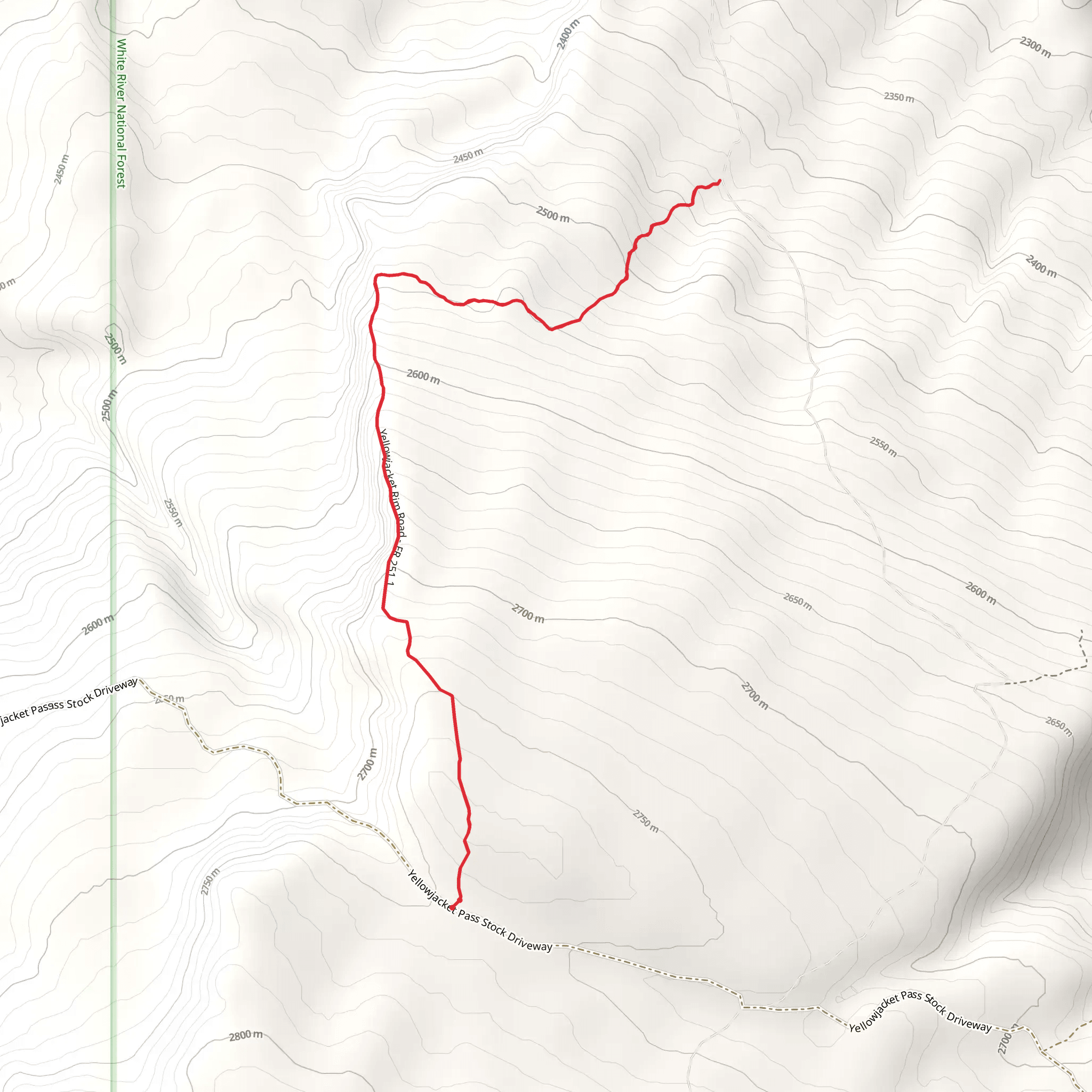 Yellowjacket Rim Trail mobile static map